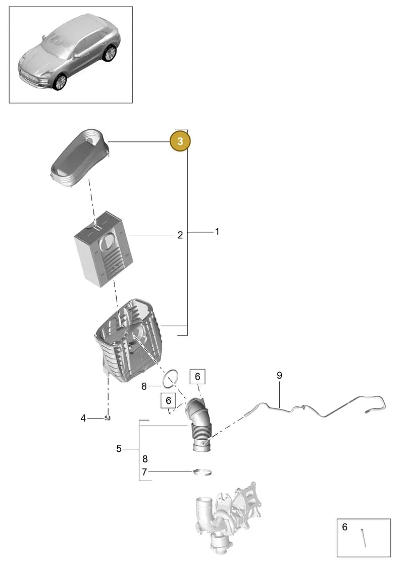 8R0971821 — Porsche Macan (2018-2022) diagram p52000142, position 3