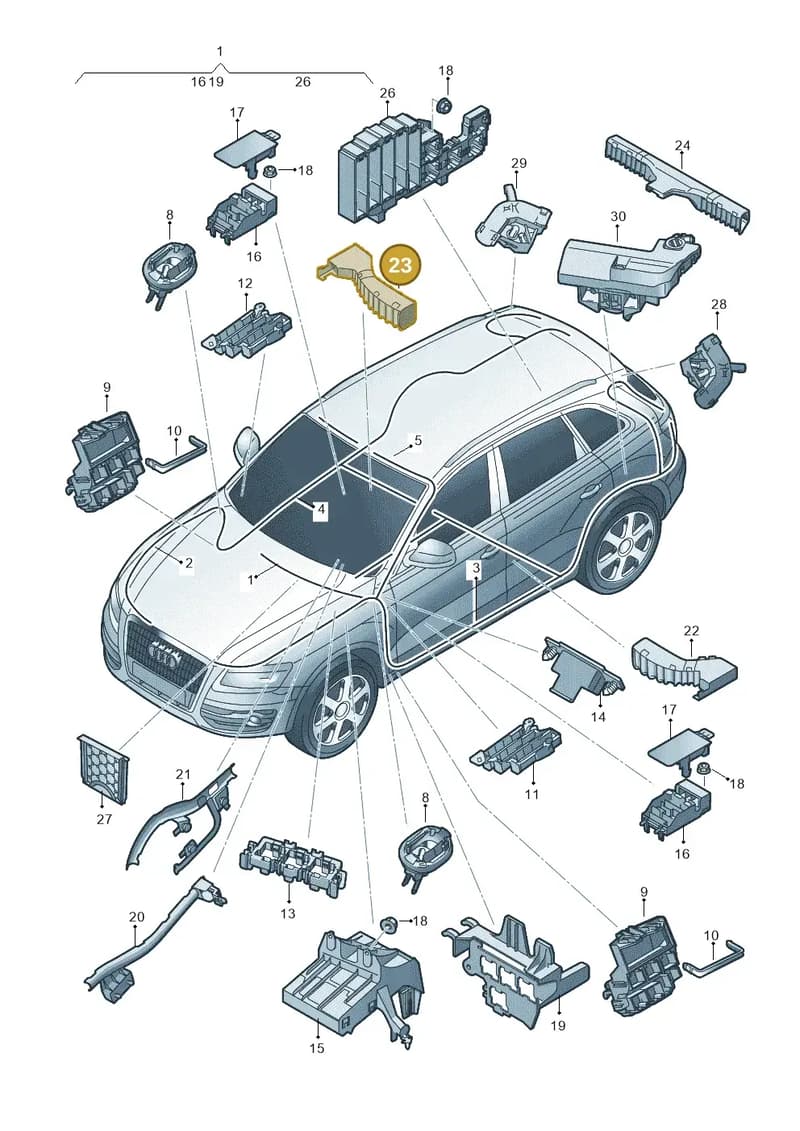 8R0971822 — Audi Q5 (2009-2018) diagram 647971800, position 23