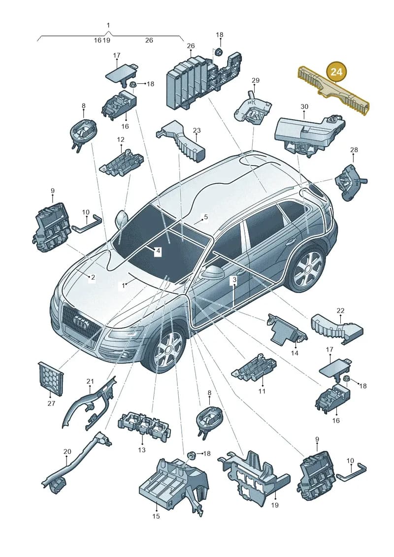8R0971824 — Audi Q5 (2009-2018) diagram 647971800, position 24