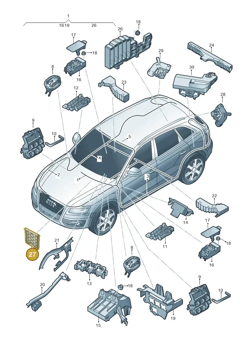 8R0971824A — Audi Q5 (2009-2018) diagram 647971800, position 27