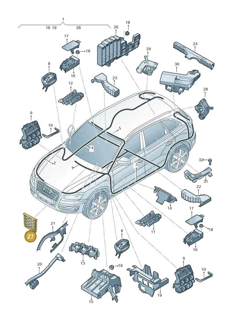 8R0971824A — Audi Q5 qu. 2.0 TDI (2012-2017) diagram 751971800, position 27