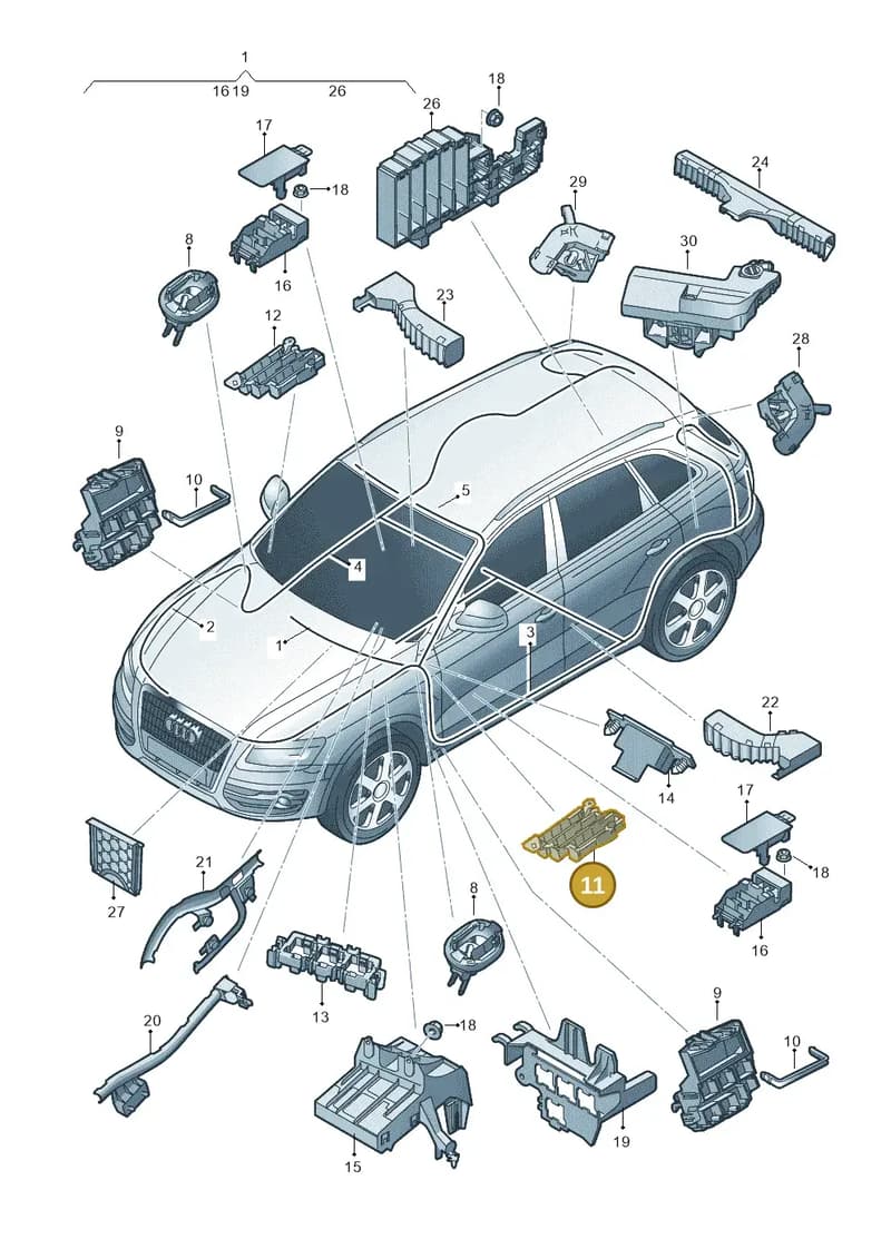 8R0971845J — Audi Q5 (2009-2018) diagram 647971800, position 11