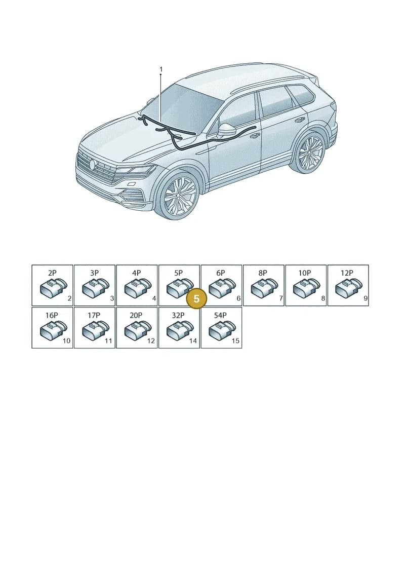 8R0973605A — Volkswagen Touareg (2017-2025) diagram 439971830, position 5