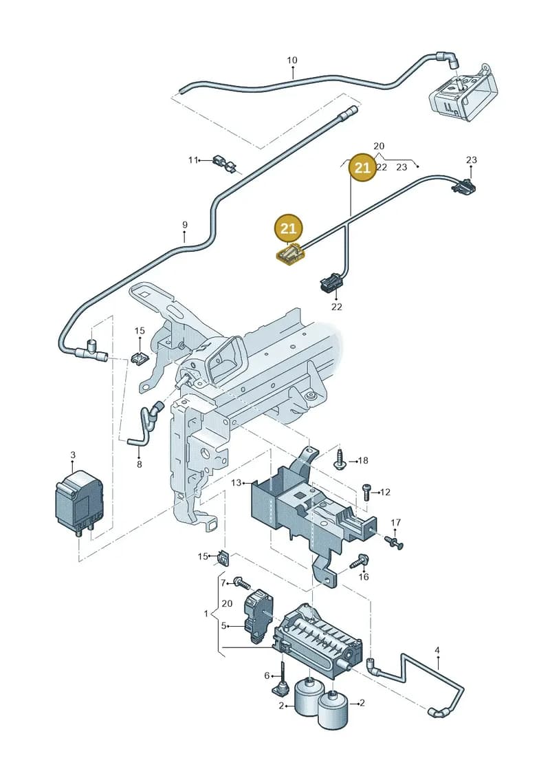 8R0973605A — Audi Q8 e-tron (2018-2025) diagram 586819150, position 21