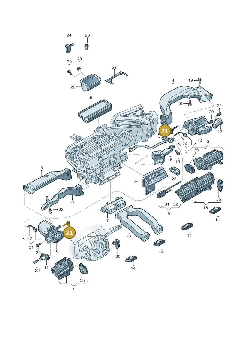 8R0973605A — Audi A8 (2017-2025) diagram 838819010, position 21