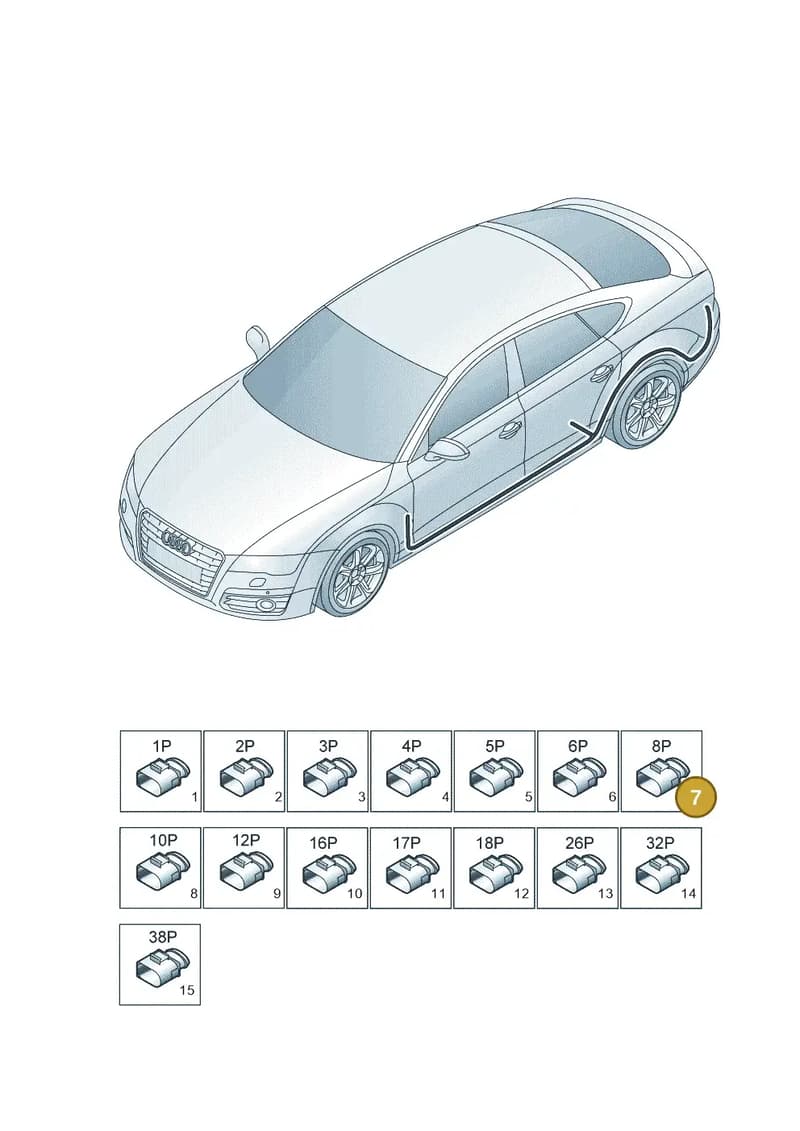 8R0973708 — Audi A7 Sportback (2014-2018) diagram 788971840, position 7