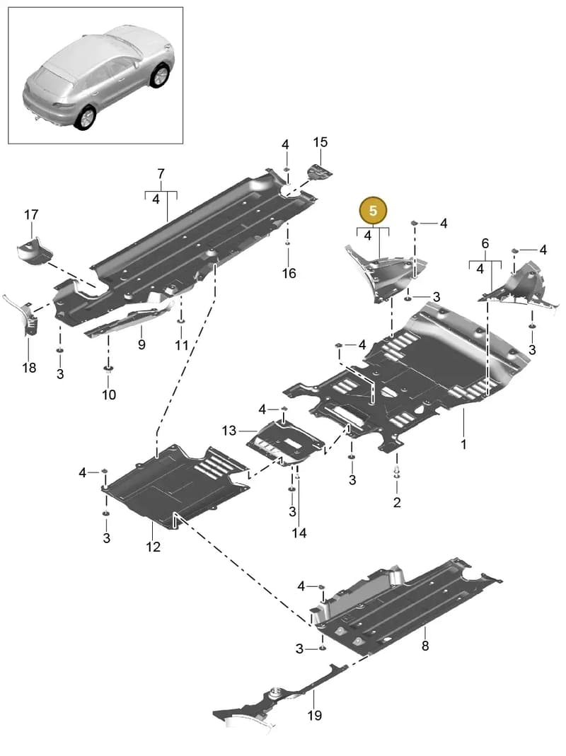 8R2804163A — Porsche Macan (2013-2018) diagram p44801070, position 5