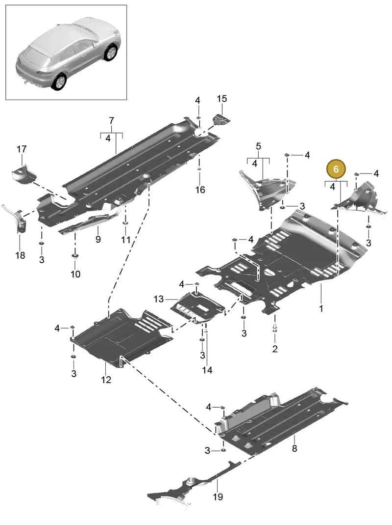 8R2804164 — Porsche Macan (2013-2018) diagram p44801070, position 6