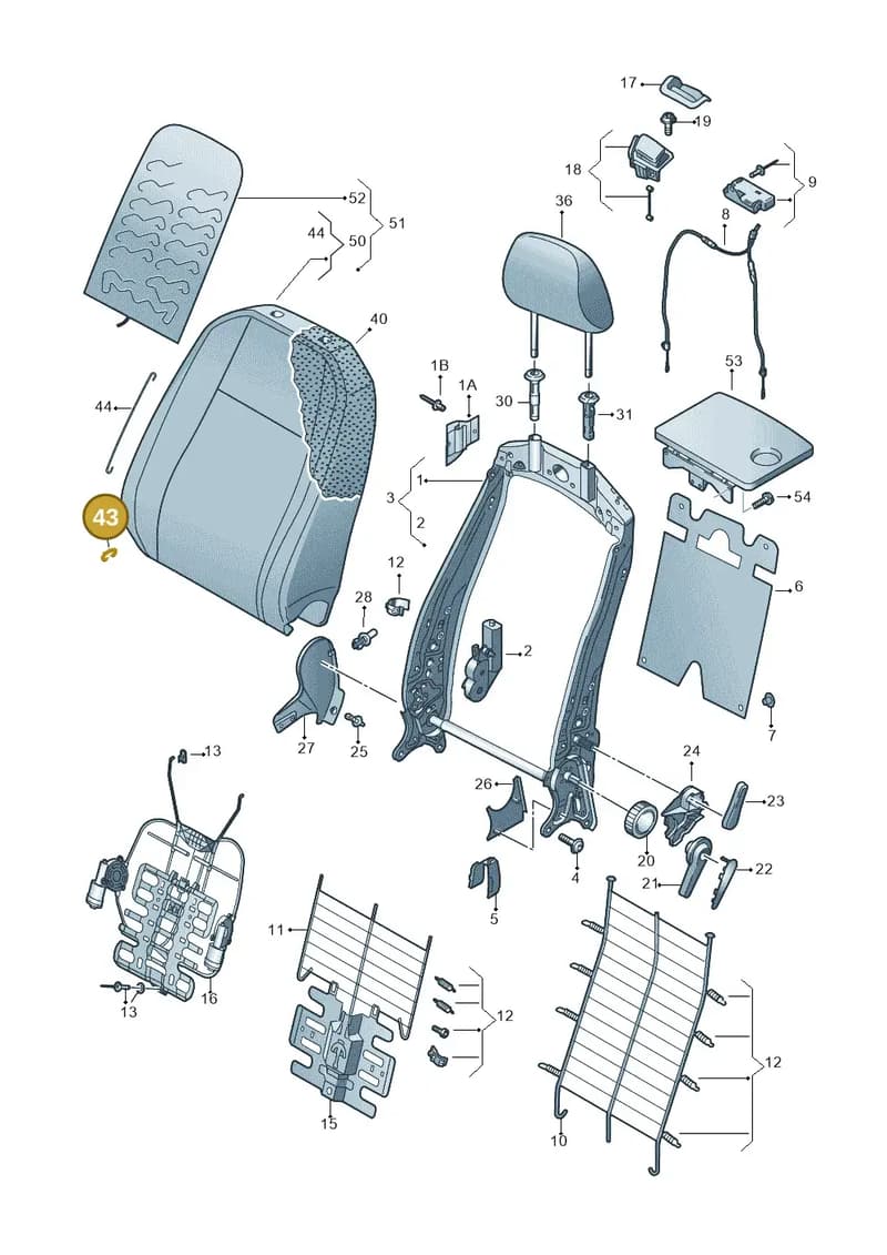 8R2881744 — SEAT Leon ST (2016-2020) diagram 830881050, position 43