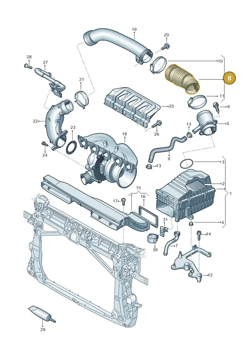 8S0129624C — SEAT CUPRA Formentor (2020-) diagram 898133300, position 8