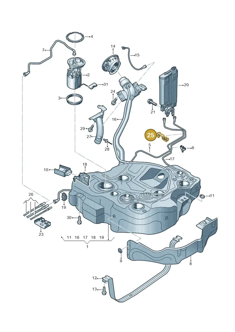 8S0201449B — Audi TTS (2014-2023) diagram 850201100, position 25