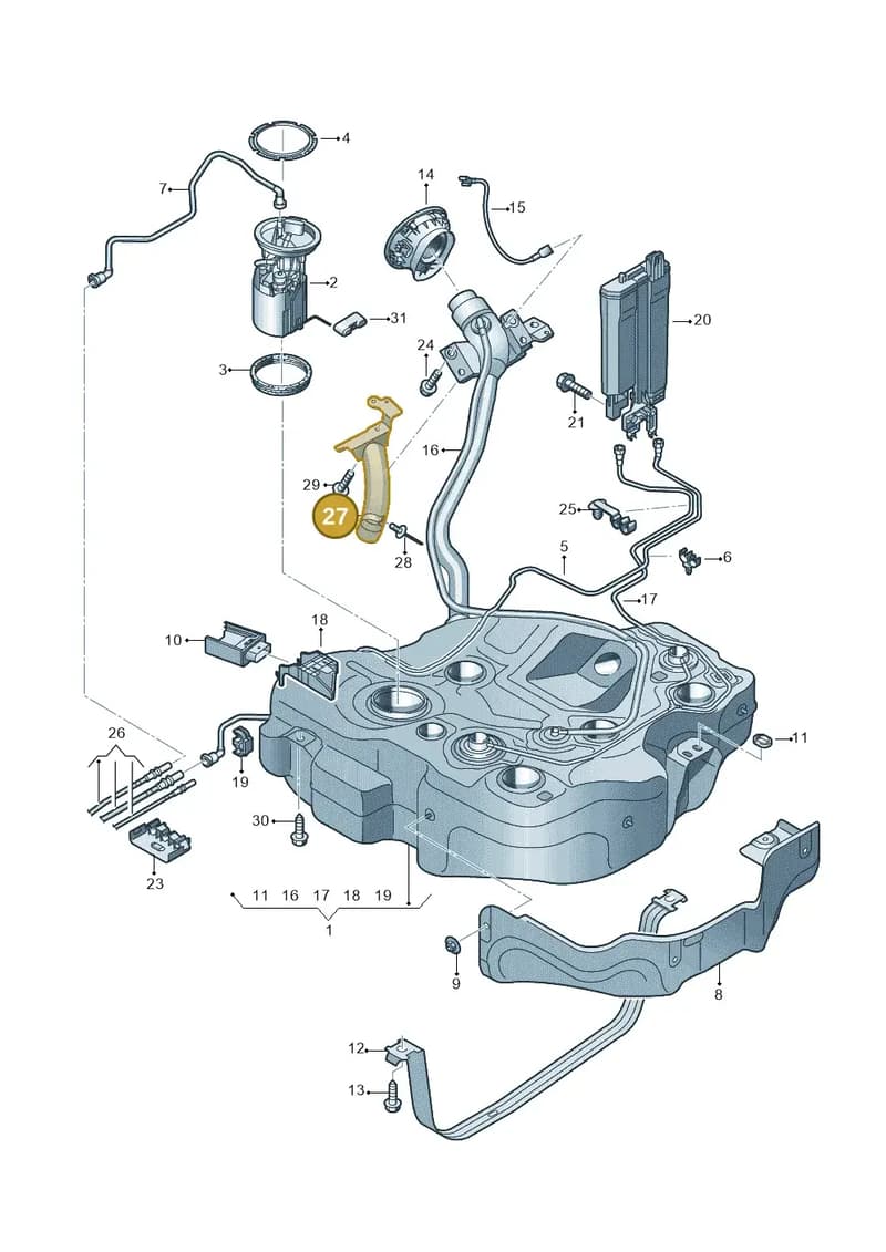 8S0201974 — Audi TTS (2014-2023) diagram 850201100, position 27