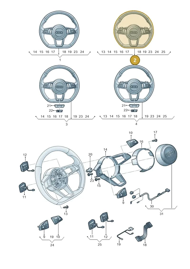 8S0419091P1KT — Audi TTS (2014-2023) diagram 850419000, position 2