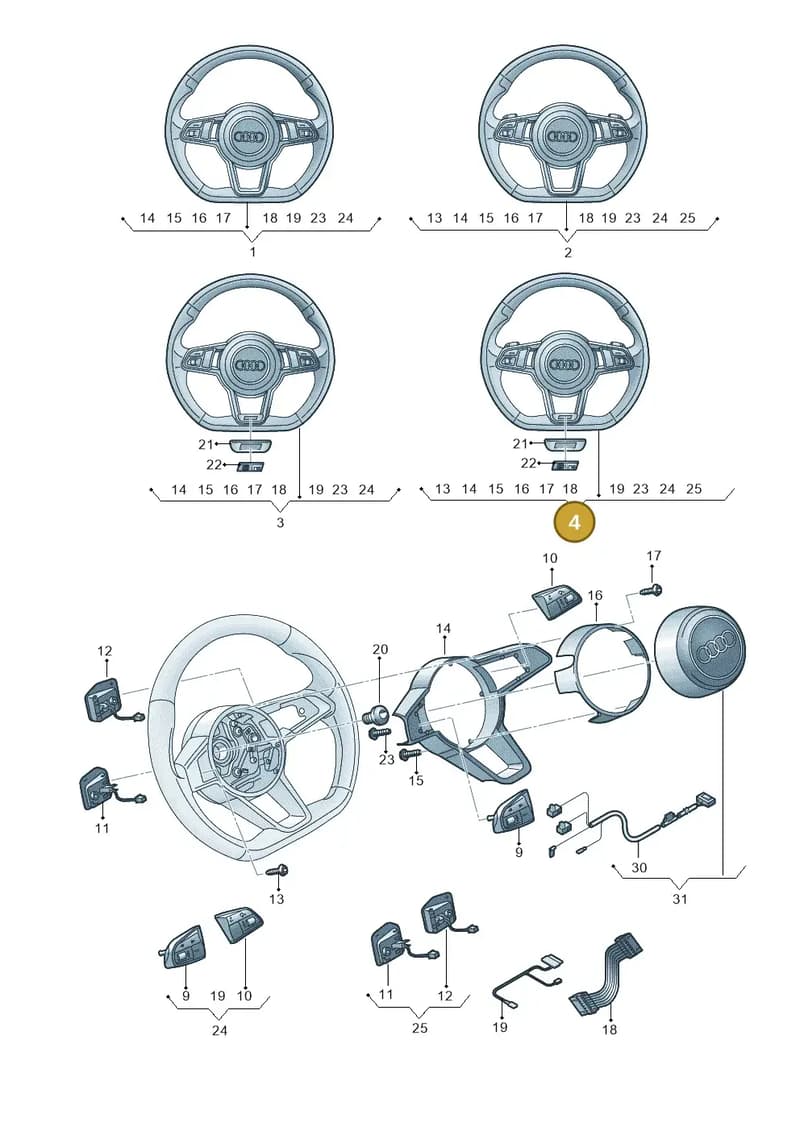 8S0419091RJAH — Audi TTS (2014-2023) diagram 850419000, position 4