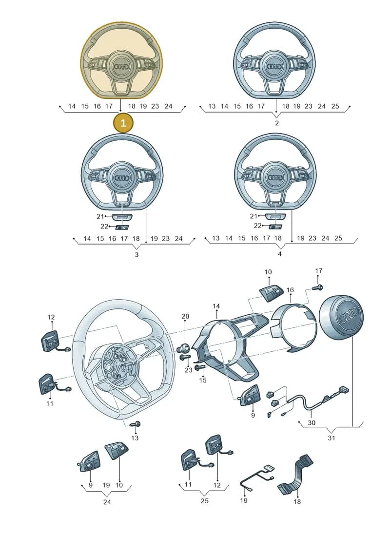 8S0419091S1KT — Audi TTS (2014-2023) diagram 850419000, position 1