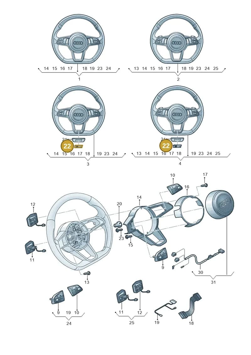 8S0419685E — Audi TTS (2014-2023) diagram 850419000, position 22
