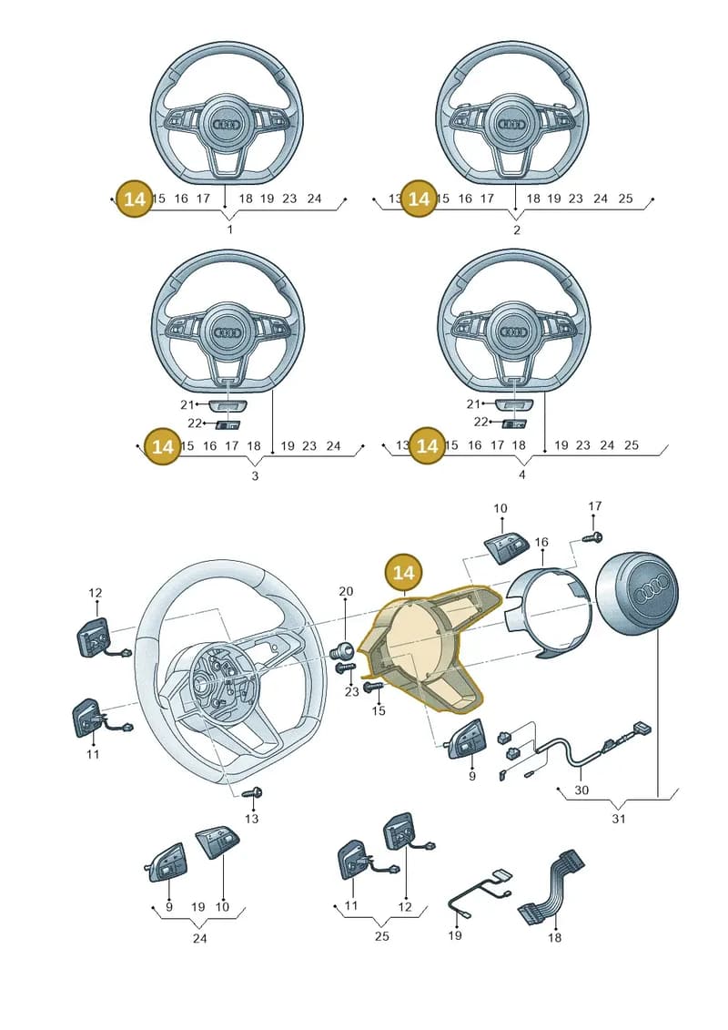 8S0419689 — Audi TTS (2014-2023) diagram 850419000, position 14