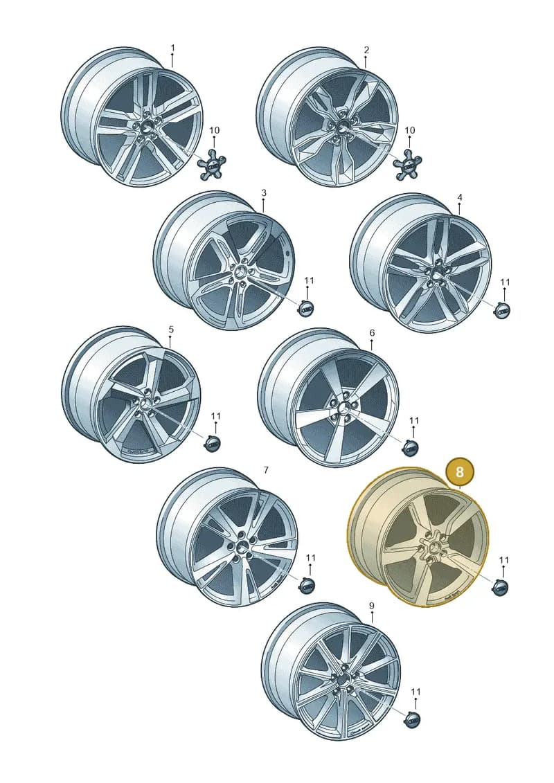 8S0601025AC — Audi TTS (2014-2023) diagram 850601900, position 8