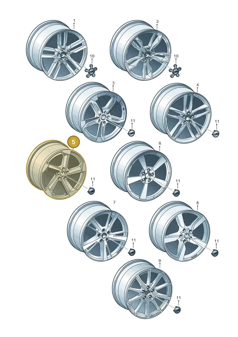 8S0601025AJ — Audi TTS (2014-2023) diagram 850601900, position 5