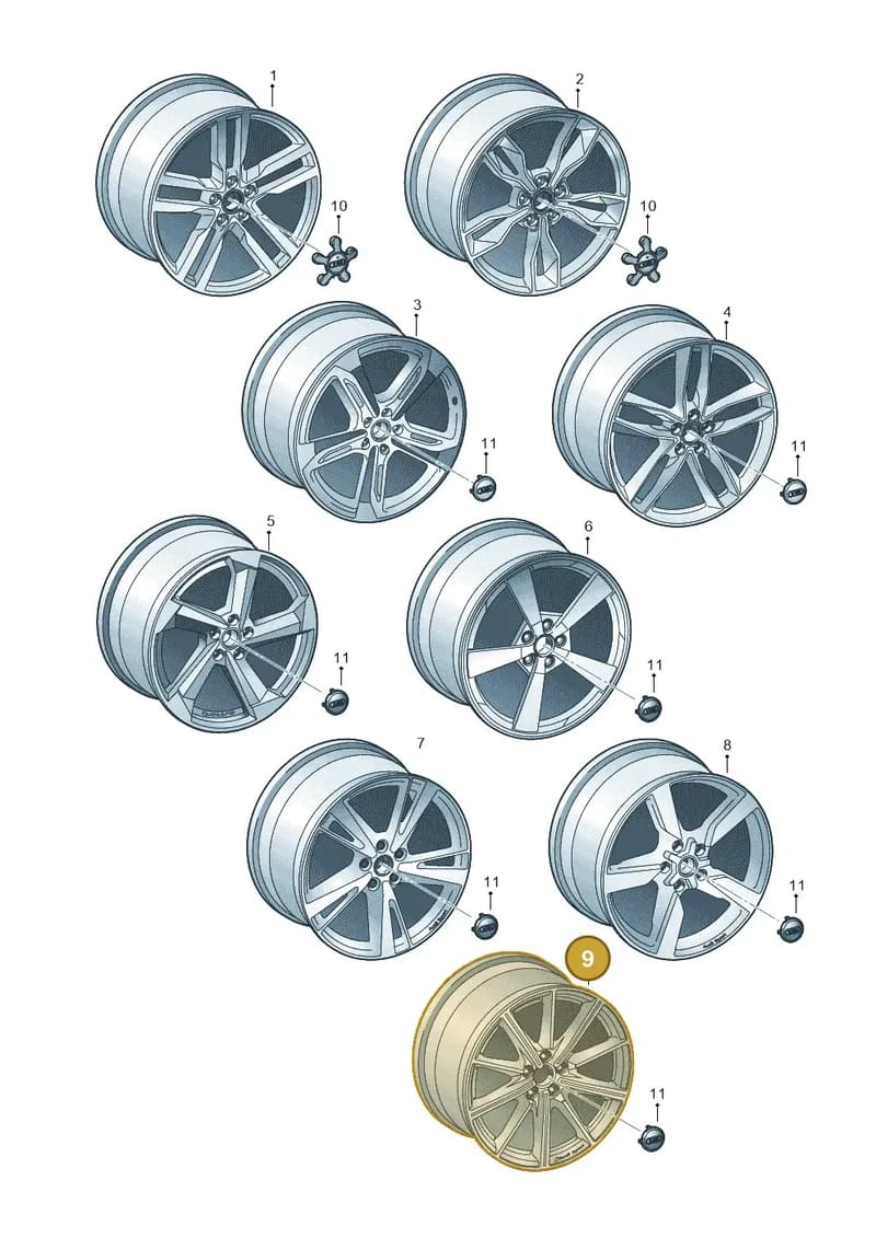 8S0601025BS — Audi TTS (2014-2023) diagram 850601900, position 9
