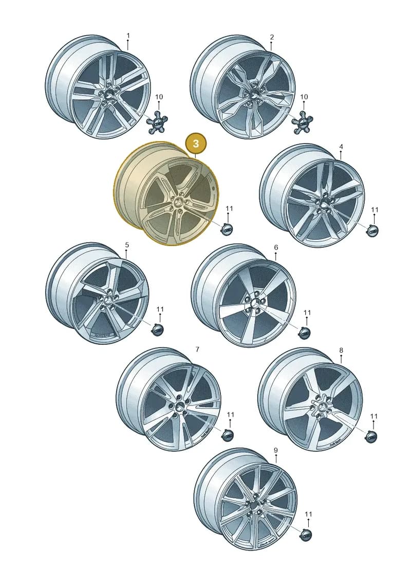 8S0601025N — Audi TTS (2014-2023) diagram 850601900, position 3