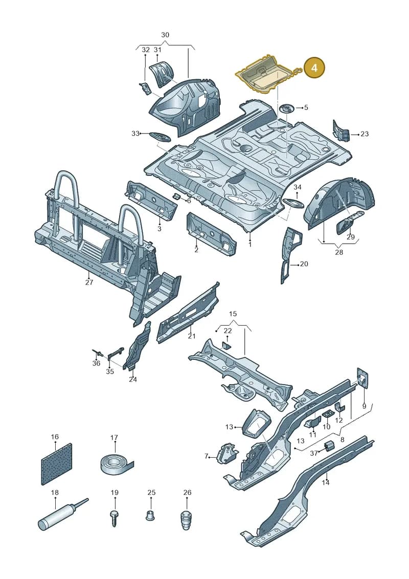8S0804277TA — Audi TT RS (2016-2023) diagram 850803110, position 4