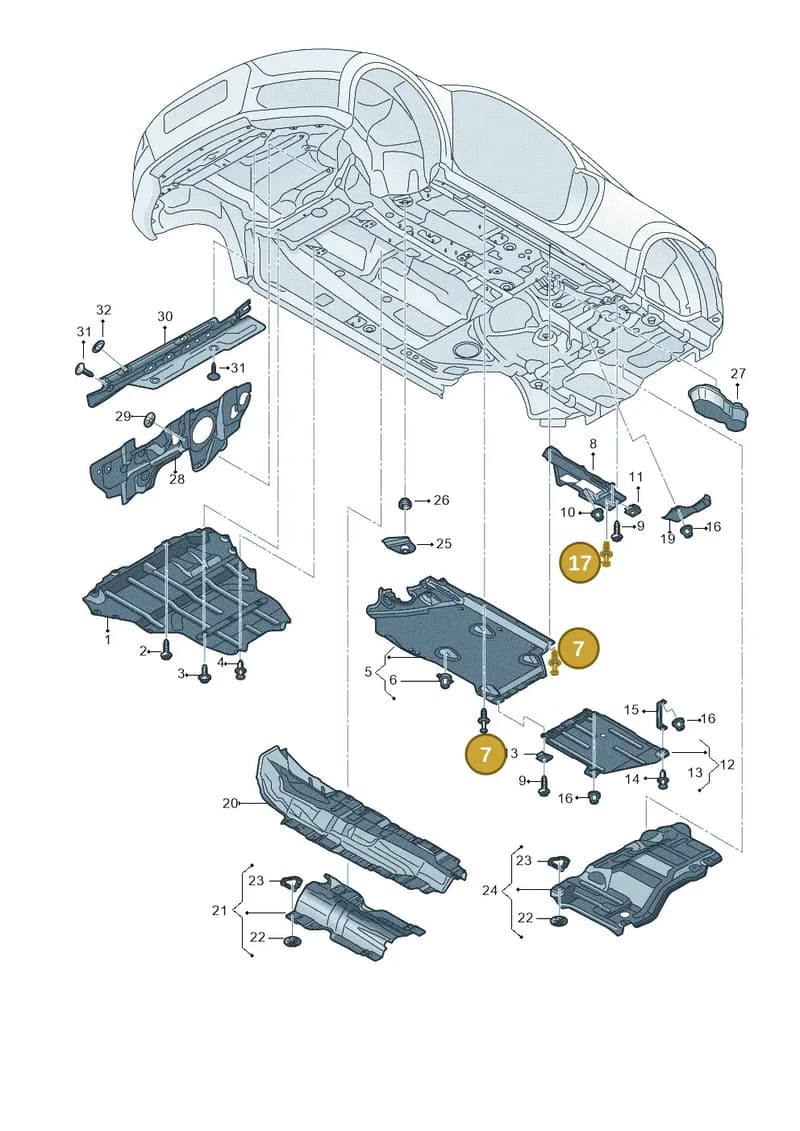 8S0805163 — Audi TT RS (2016-2023) diagram 898825000, position 7+17