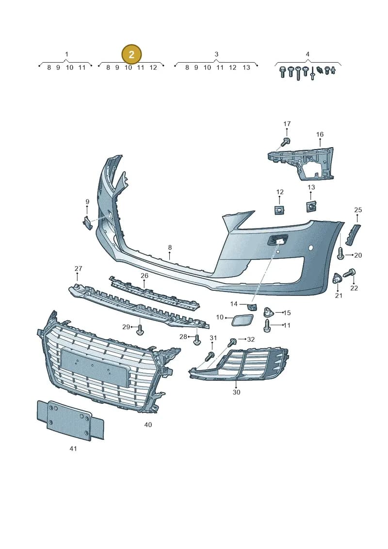 8S0807065AGRU — Audi TTS (2014-2023) diagram 850807100, position 2
