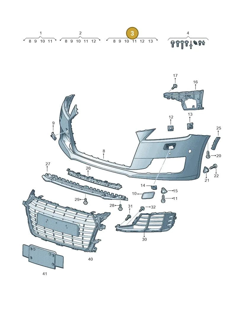 8S0807065BGRU — Audi TTS (2014-2023) diagram 850807100, position 3