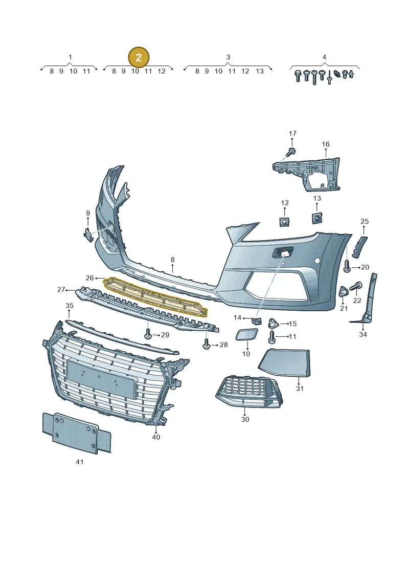 8S0807065DGRU — Audi TTS (2014-2023) diagram 850807012, position 2