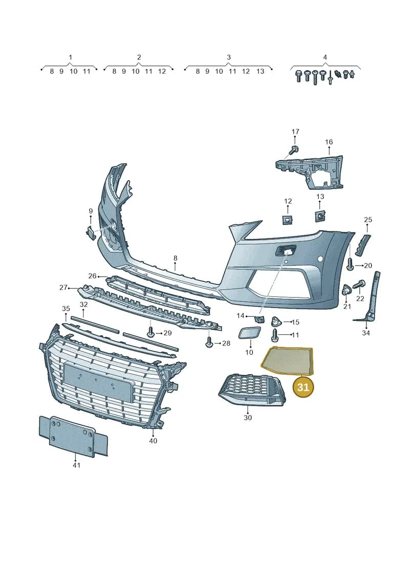 8S0807152A9B9 — Audi TTS (2014-2023) diagram 850807200, position 31