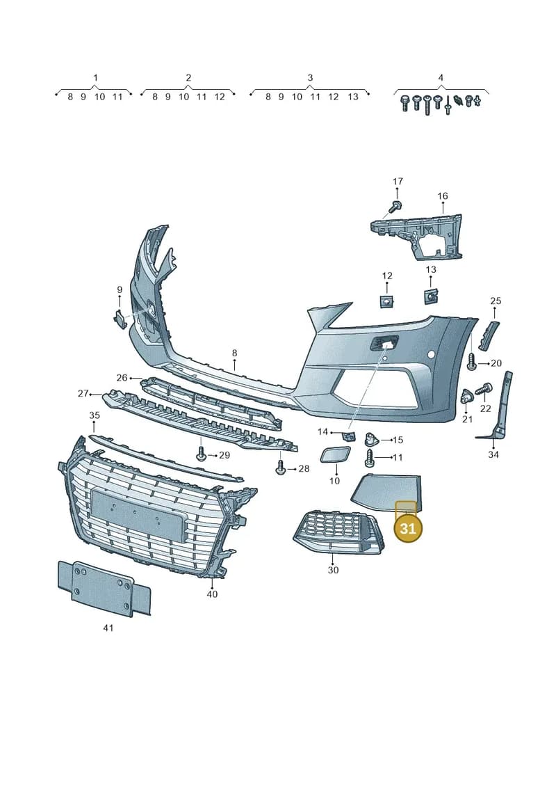 8S0807152A9B9 — Audi TTS (2014-2023) diagram 850807012, position 31
