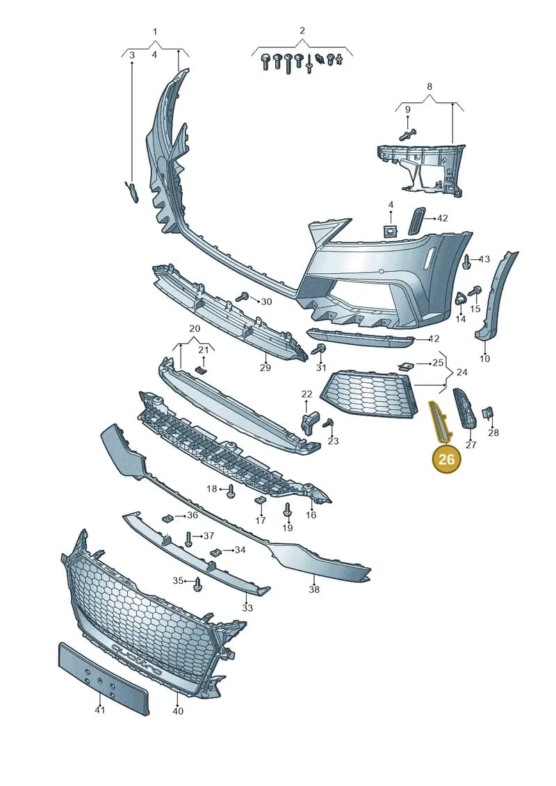 8S0807152C9B9 — Audi TT RS (2016-2023) diagram 898807100, position 26