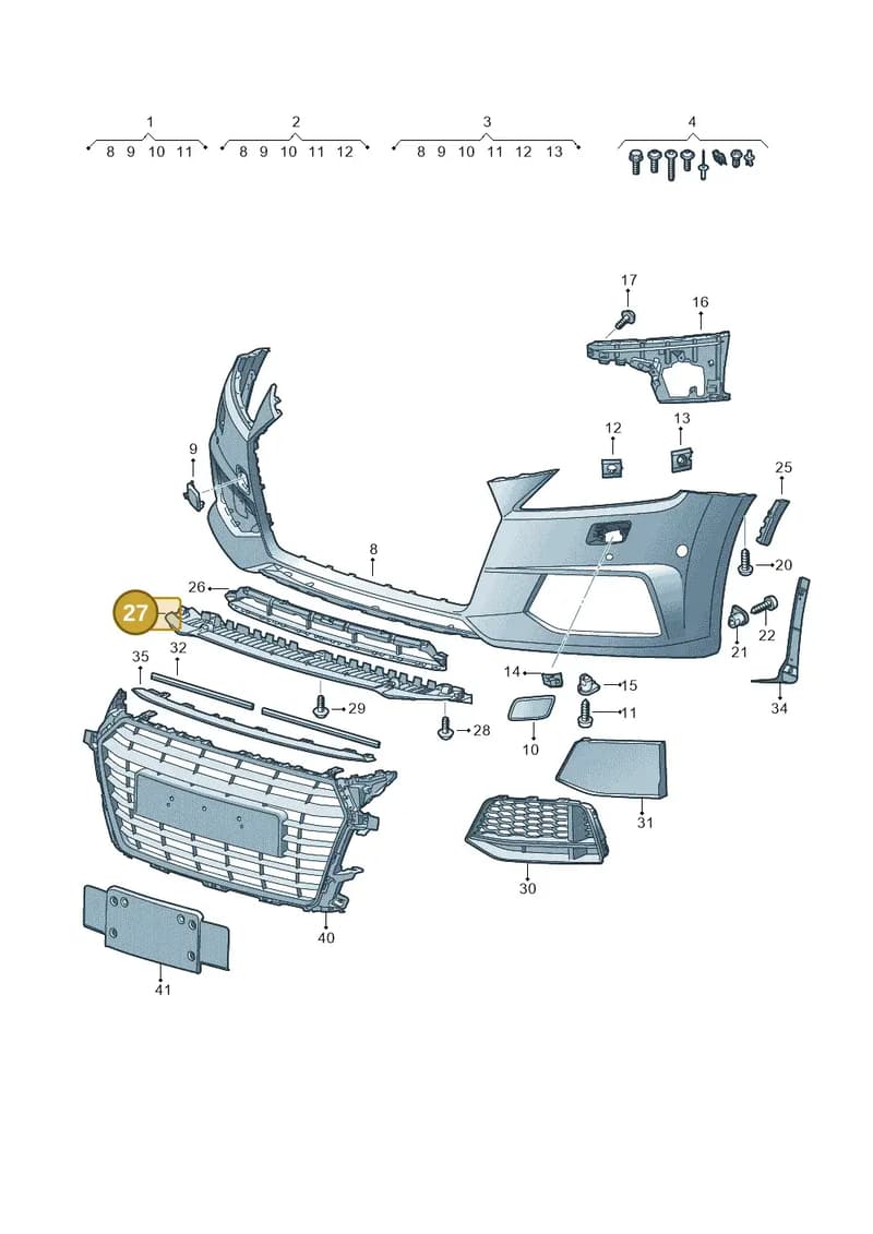 8S0807233F — Audi TTS (2014-2023) diagram 850807200, position 27