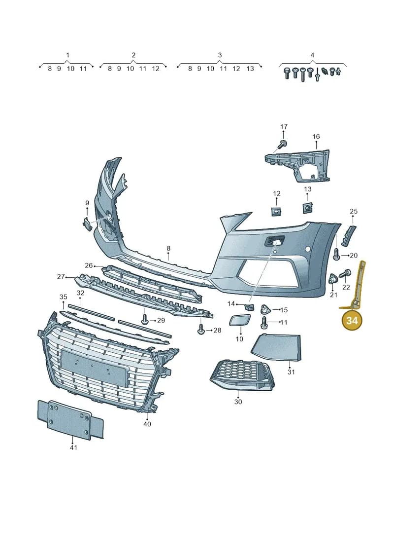 8S0807409 — Audi TTS (2014-2023) diagram 850807200, position 34