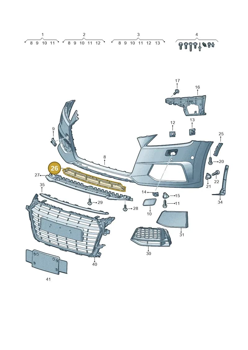 8S0807647A9B9 — Audi TTS (2014-2023) diagram 850807012, position 26