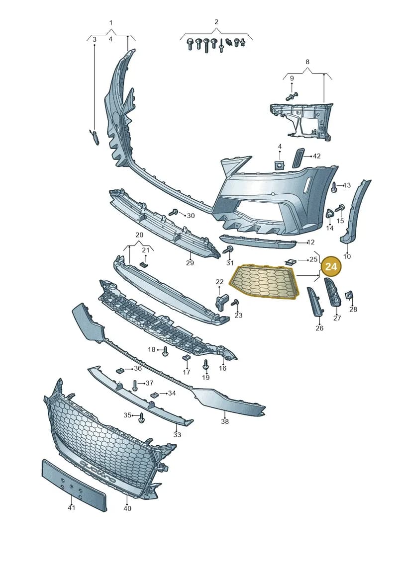 8S0807682FT94 — Audi TT RS (2016-2023) diagram 898807100, position 24