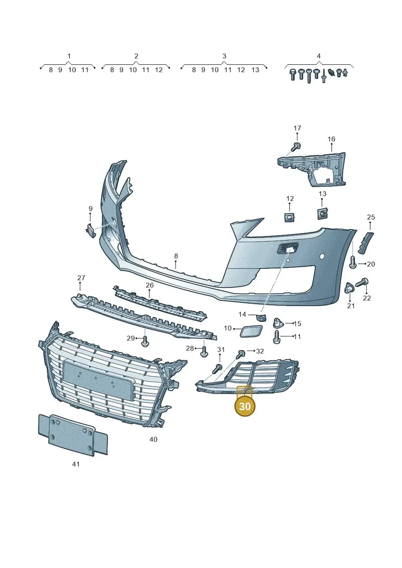 8S0807683A9B9 — Audi TTS (2014-2023) diagram 850807100, position 30