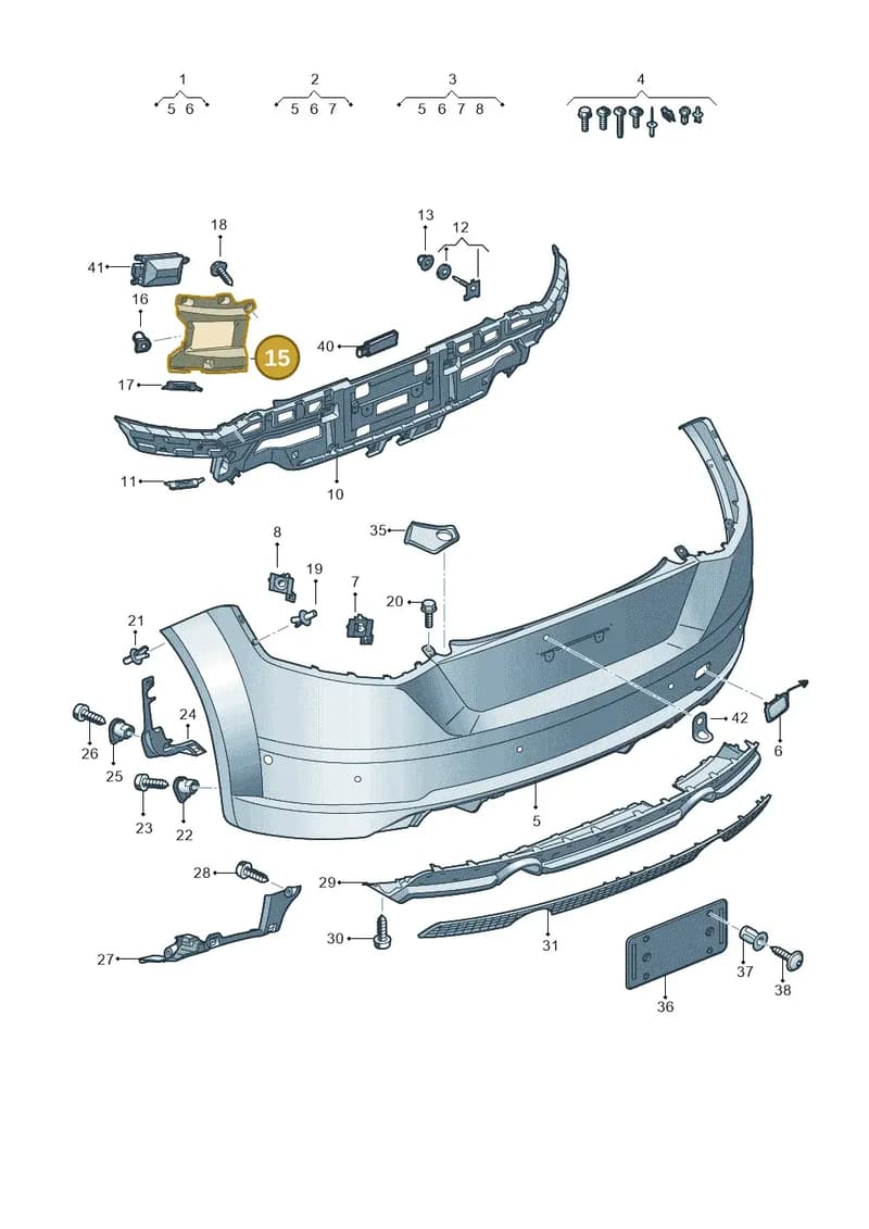8S0807774A — Audi TTS (2014-2023) diagram 850807065, position 15