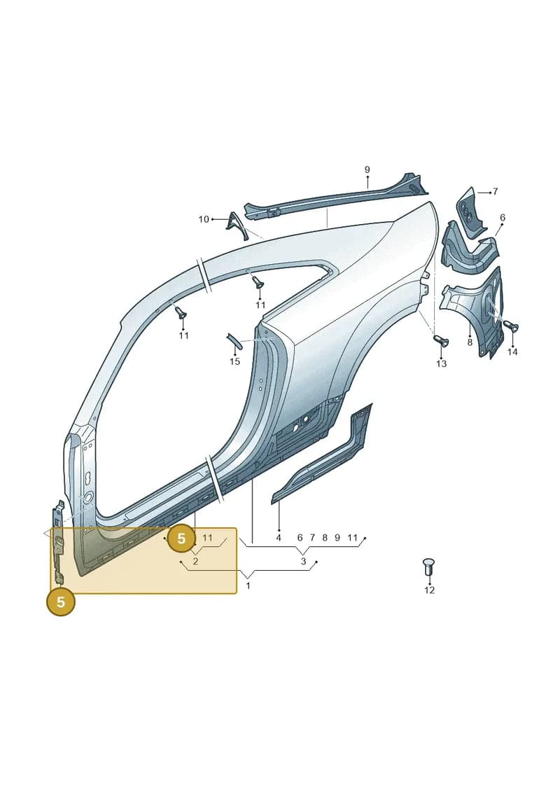 8S0809075A — Audi TT RS (2016-2023) diagram 850809500, position 5