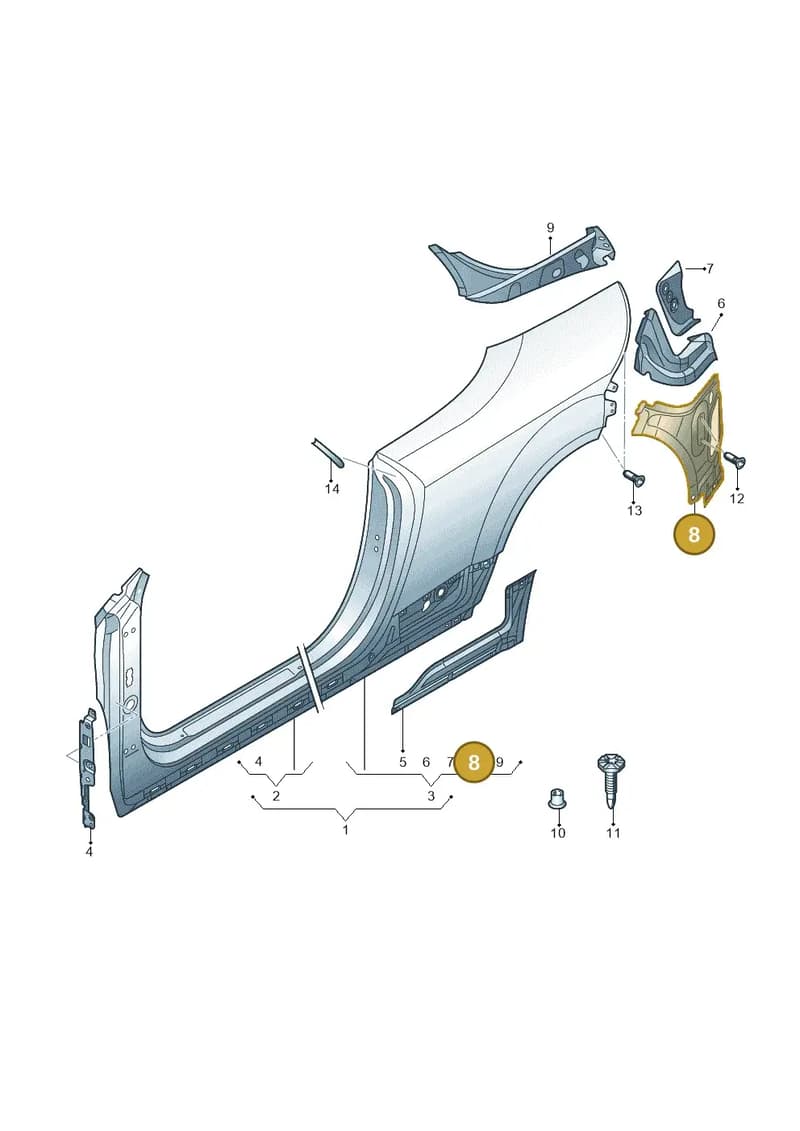 8S0809649 — Audi TT RS (2016-2023) diagram 850809600, position 8