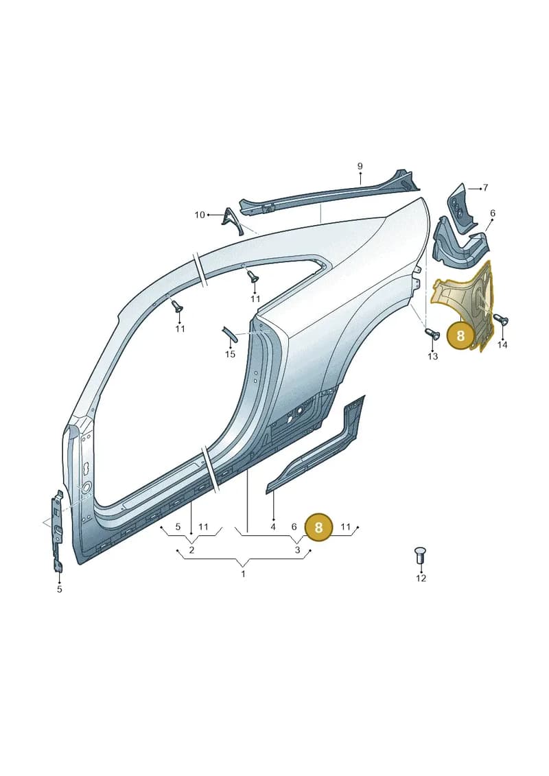 8S0809649 — Audi TT RS (2016-2023) diagram 850809500, position 8