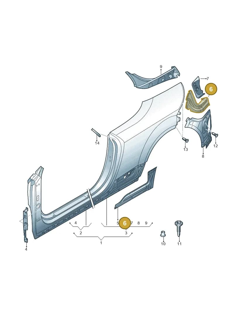 8S0810258A — Audi TT RS (2016-2023) diagram 850809600, position 6