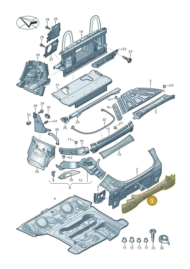 8S0813307 — Audi TT RS (2016-2023) diagram 850813100, position 1