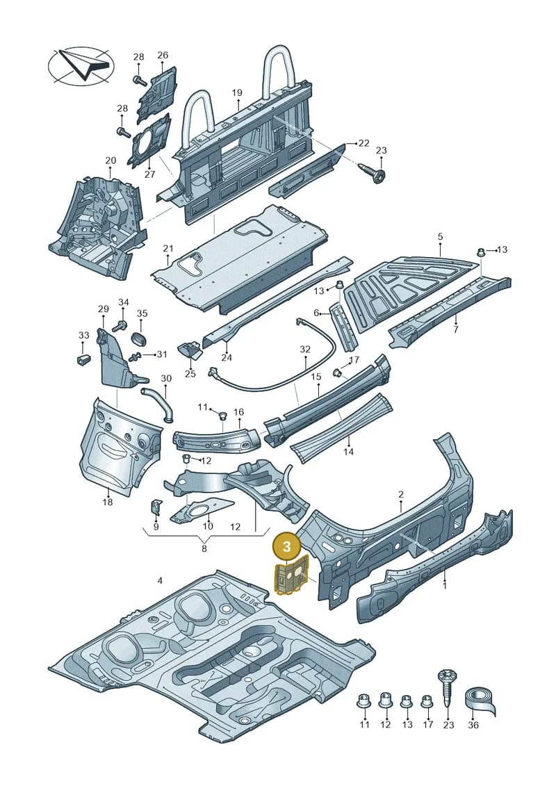 8S0813561 — Audi TT RS (2016-2023) diagram 850813100, position 3