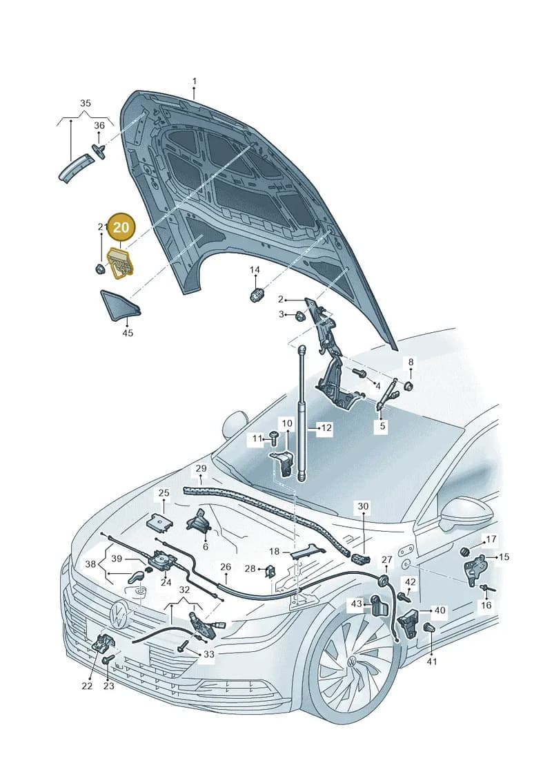 8S0823185E — Volkswagen Arteon (2017-2025) diagram 828823000, position 20