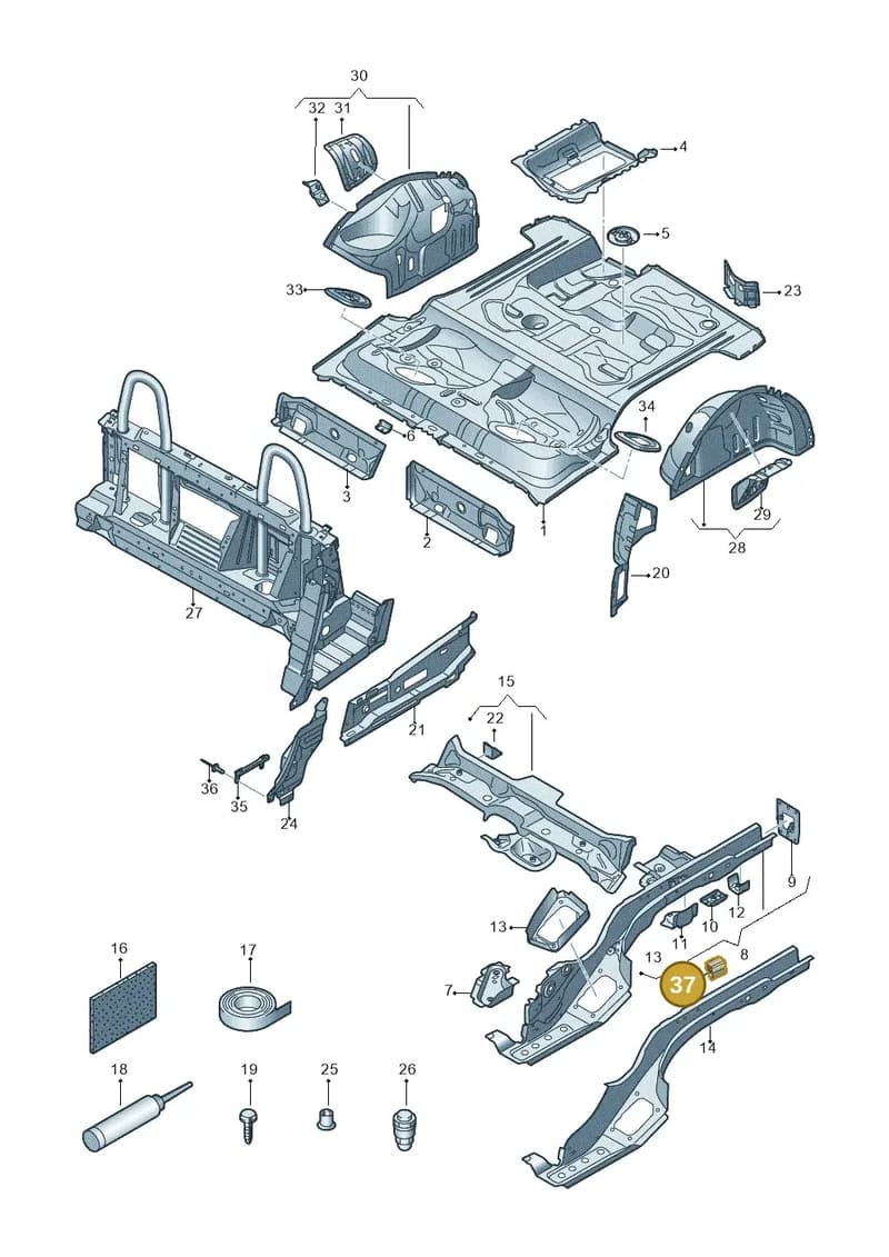 8S0823723B — Audi TTS (2014-2023) diagram 850803110, position 37