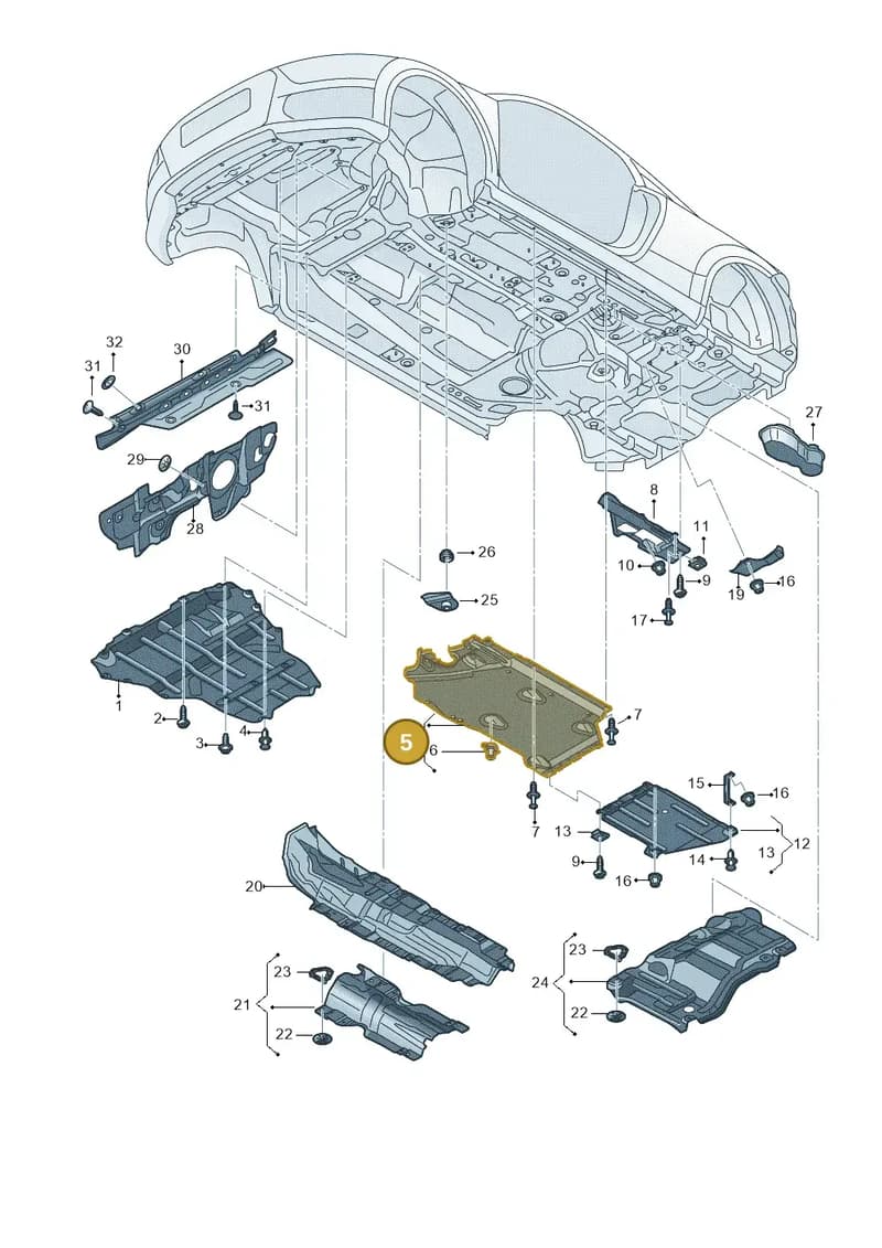 8S0825201B — Audi TT RS (2016-2023) diagram 898825000, position 5
