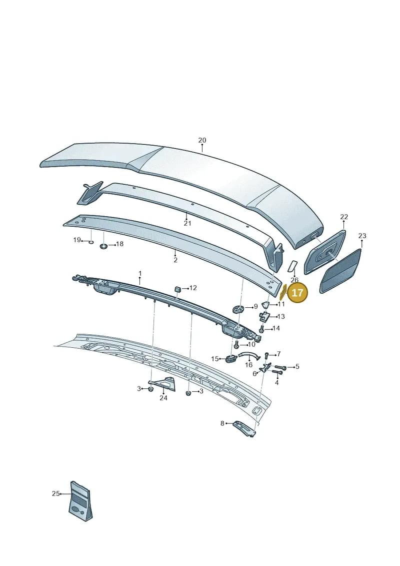 8S0827713A — Audi TT RS (2016-2023) diagram 898827700, position 17