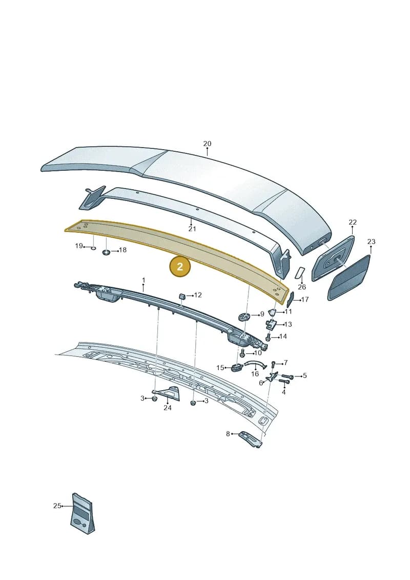 8S0827934E — Audi TT RS (2016-2023) diagram 898827700, position 2